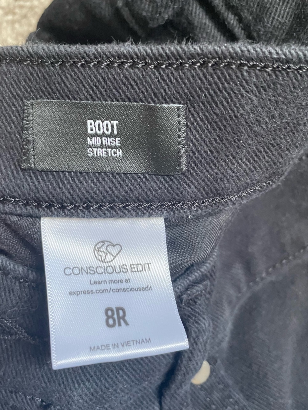 Express Classic Black Mid Rise Boot Stretch Jeans - Picture 7 of 7